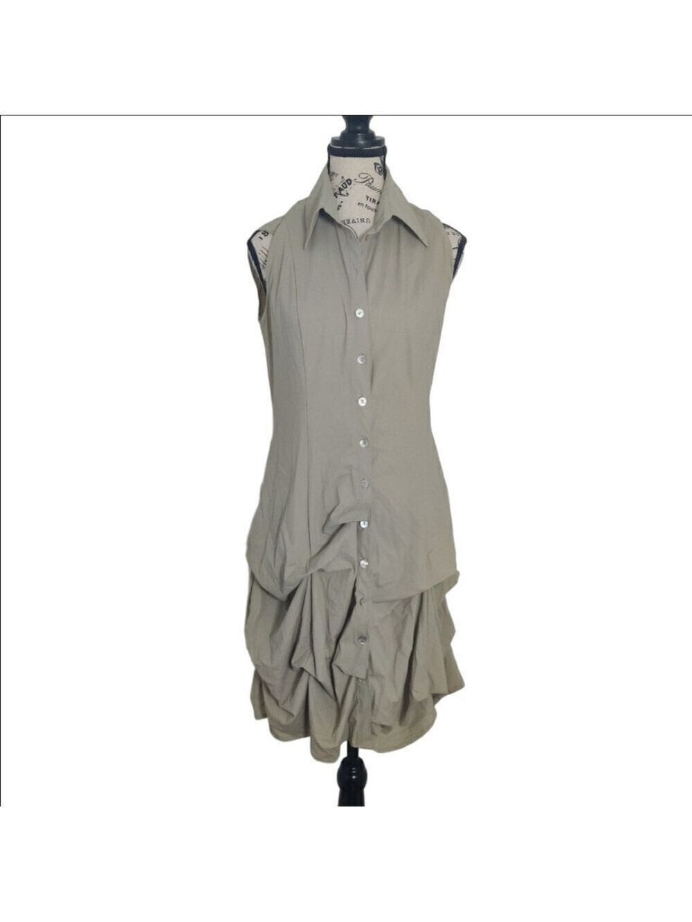Joseph Ribkoff Grey Pearl Button Dress Size 8 | Quiet Luxury Wedding Guest Cruis - Picture 2 of 8